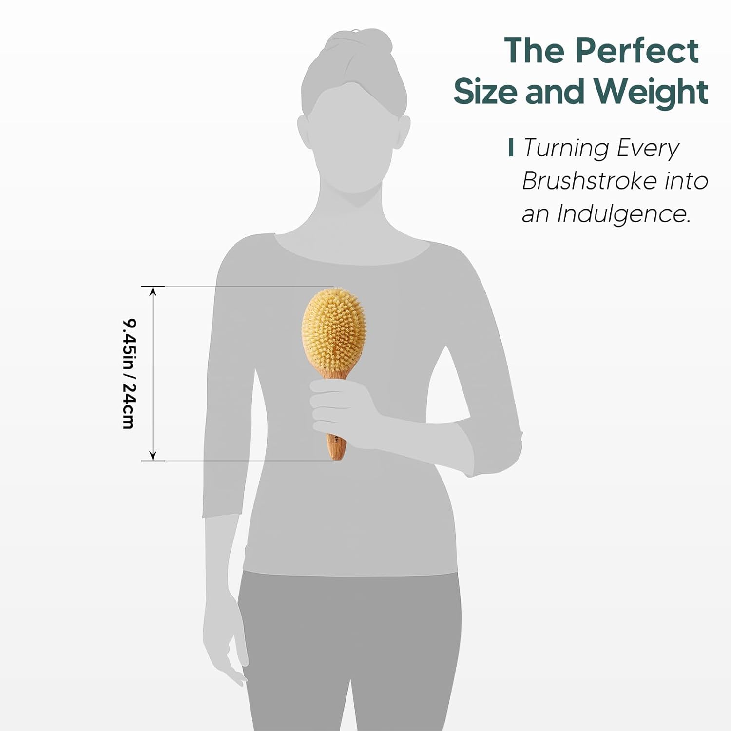 Boar Bristle Hair Brush for Fine Thin Hair — 100% Natural Soft Bristle Finishing Brush, Oversized Oval Head, Solid Red Oak Wood Handle for Women Men