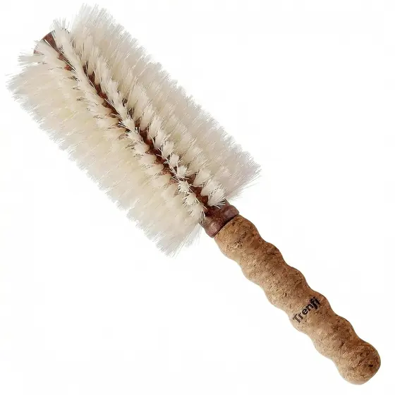 Boar Bristle Round Brush for Blow Drying and Blowout — 2.75 Inch Dual-Fiber B…