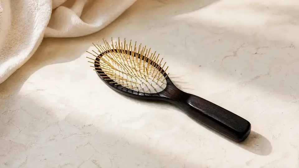 M-Series gold tone paddle brush